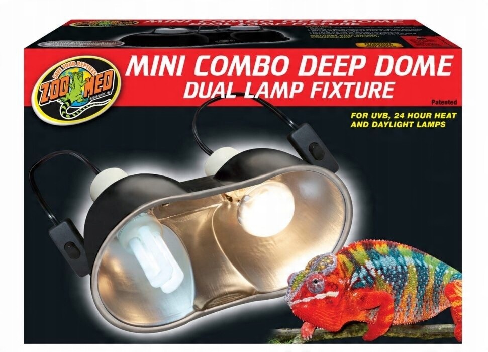 Stínidlo Zoomed Svítidlo do terária Mini Combo Deep Dome Dual Lamp Fixture