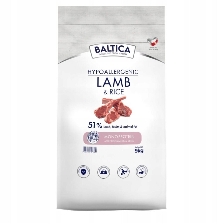Baltica Adult Lamb & Rice Jehněčí S Rýží M 9kg Průměr Plemene