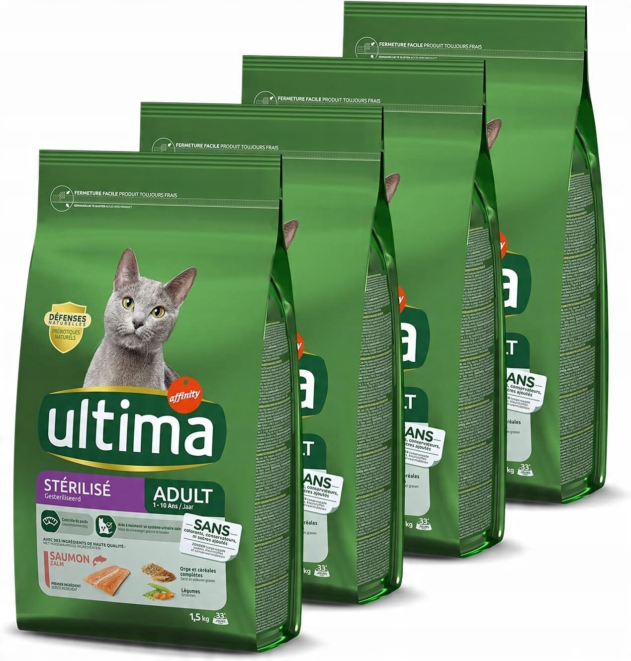 Ultima krmivo pro kočky Balení 4 x 1,5 kg celkem 6 kg