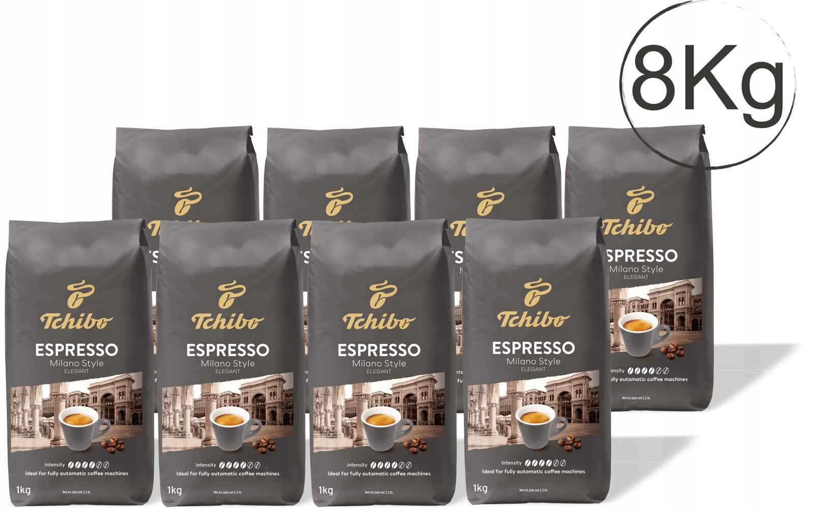 Káva zrnková Tchibo Espresso Milano Style 8 x 1 kg