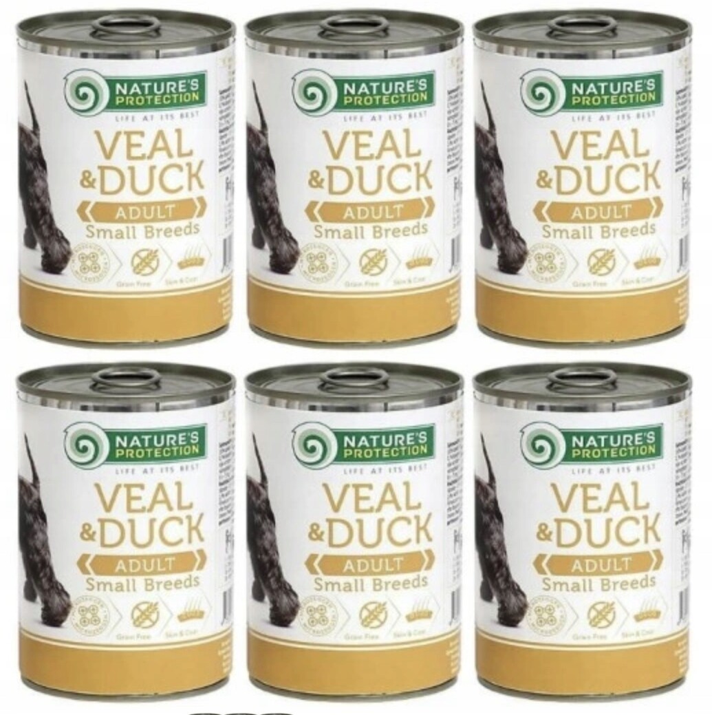 Nature's Protection Telecí a kachní maso 400 g x 6