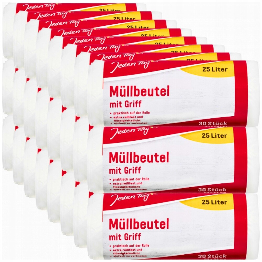 Jeden Tag Pytle Na Odpadky S Rukojetí Silné Německé 25L 24X30 Kusů