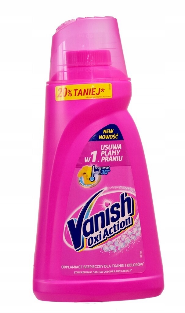 Tekutý odstraňovač skvrn Vanish Oxi Action Pink 1 l pro barevné tkaniny