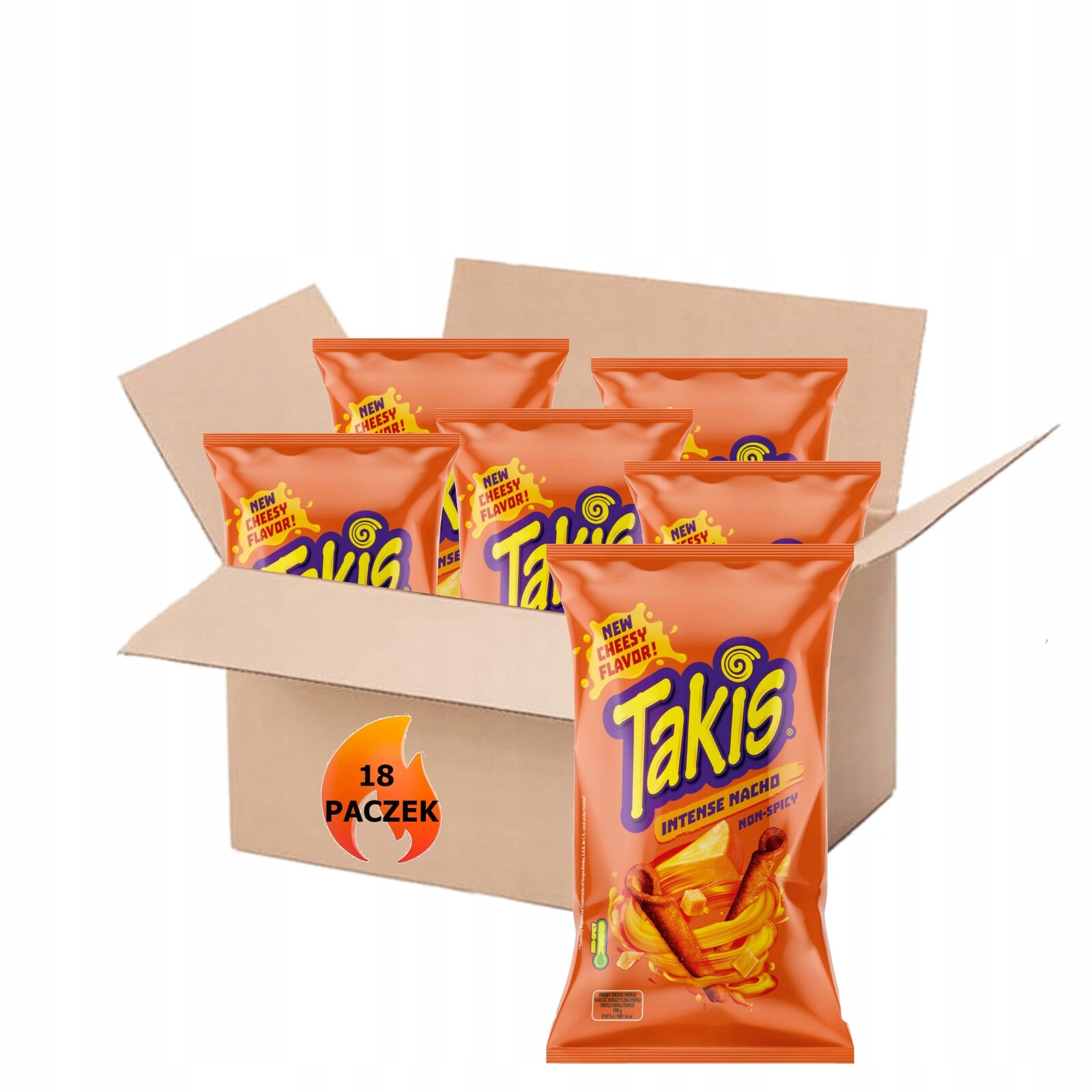 18 x Chipsy kukuřičné Tortilla Takis Intense Nacho 100 g