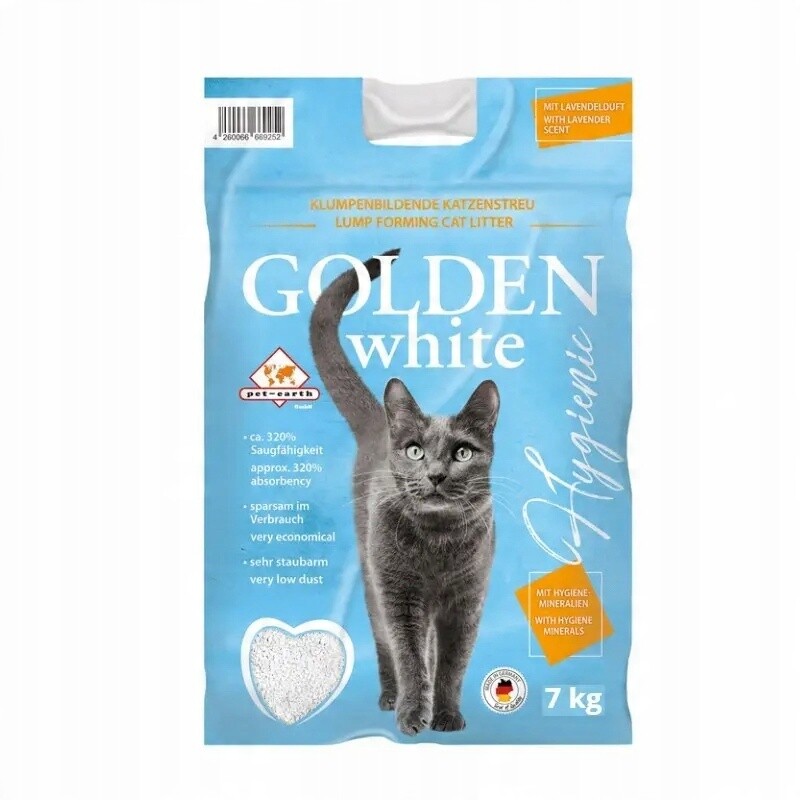 Golden Grey White bentonitový stelivo pro kočky pohlcující pachy levandule