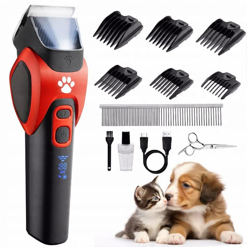 Střihací Strojek Pro Psy A Kočky, Tichý, Dobíjecí, Bezdraulický 6 Hřebenů