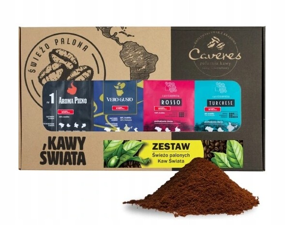 Set 4x250 g čerstvě pražených káv světa, ideální jako dárek, Vynikající Chuť