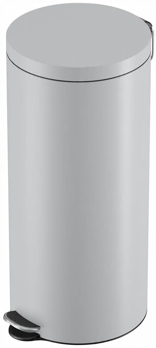 Odpadkový koš Hailo Selekta L, stříbrný, 30 l s pedálem, s klapkou