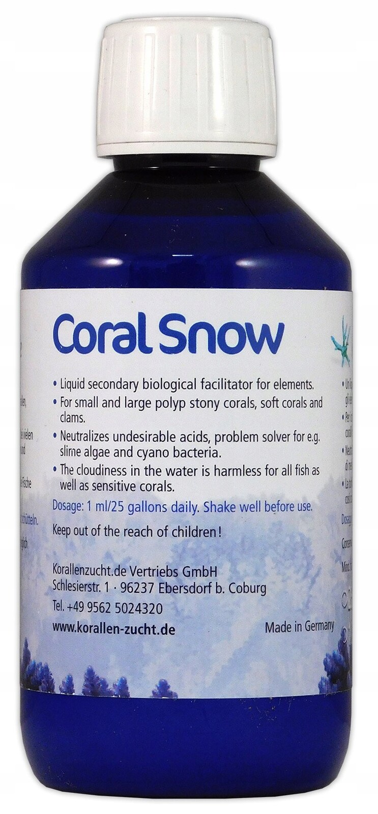 Korallen Zucht Coral Snow 500 ml – přípravek na cyano