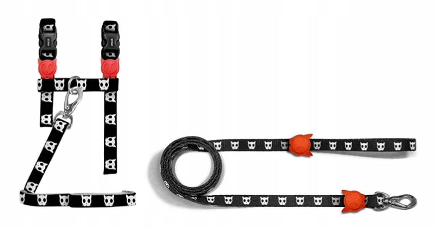 Postroj a vodítko pro kočky Skull ZeeCat