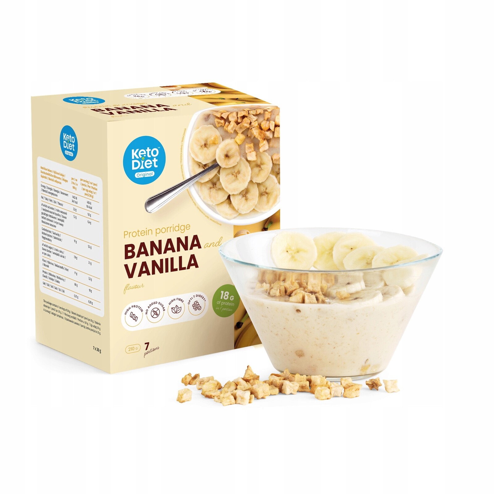 Proteinová kaše banán & příchuť vanilka (7 porcí)