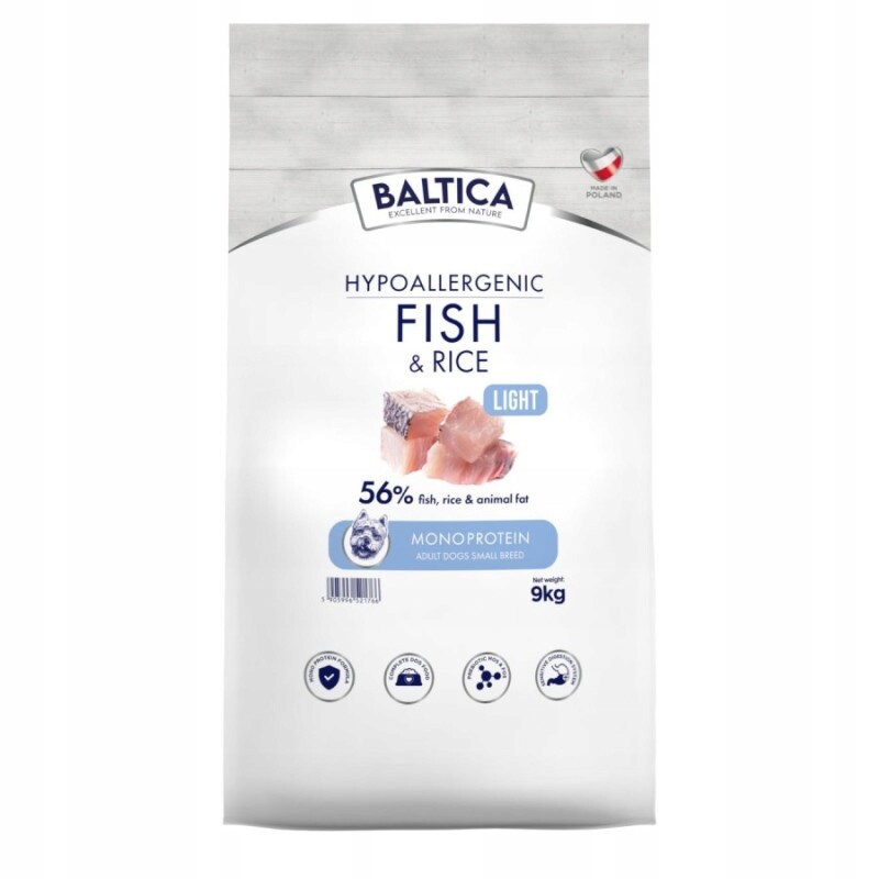 Baltica Adult Fish & Rice Light Xs/s 9kg Malá Hypoalergenní Plemena