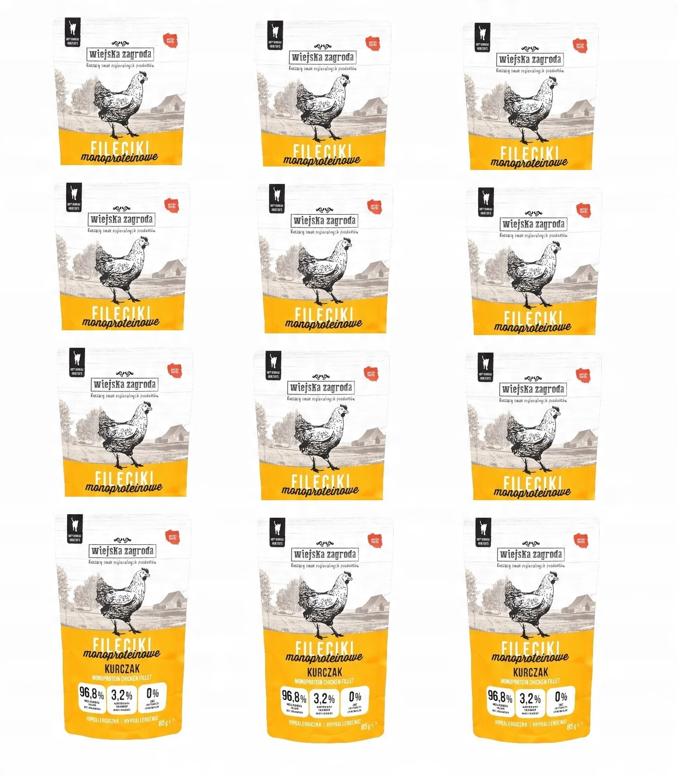 Wiejska Zagroda Monoproteinové filetky Kuřecí kuře (dospělý) 12x85 g