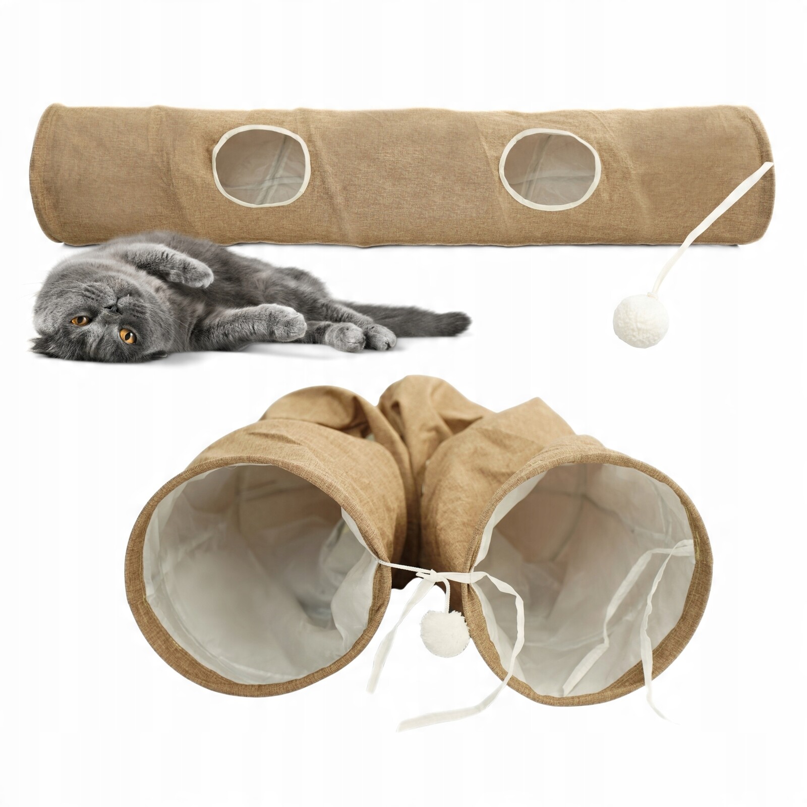 Tunel pro kočky králíka Hračka interaktivní šustící míč Dlouhý 120 cm