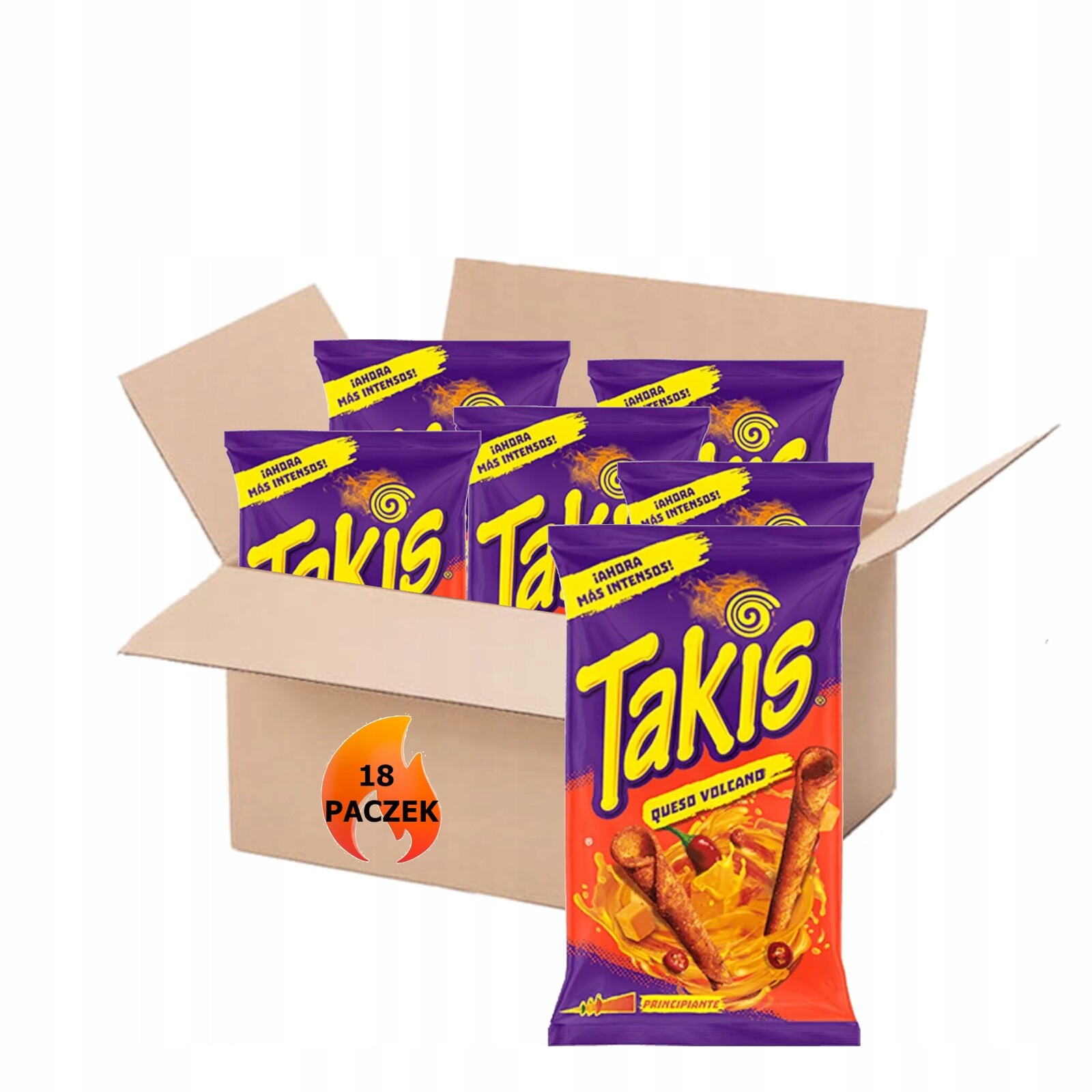 18 x Chipsy kukuřičné Tortilla Takis Queso Volcano 100 g
