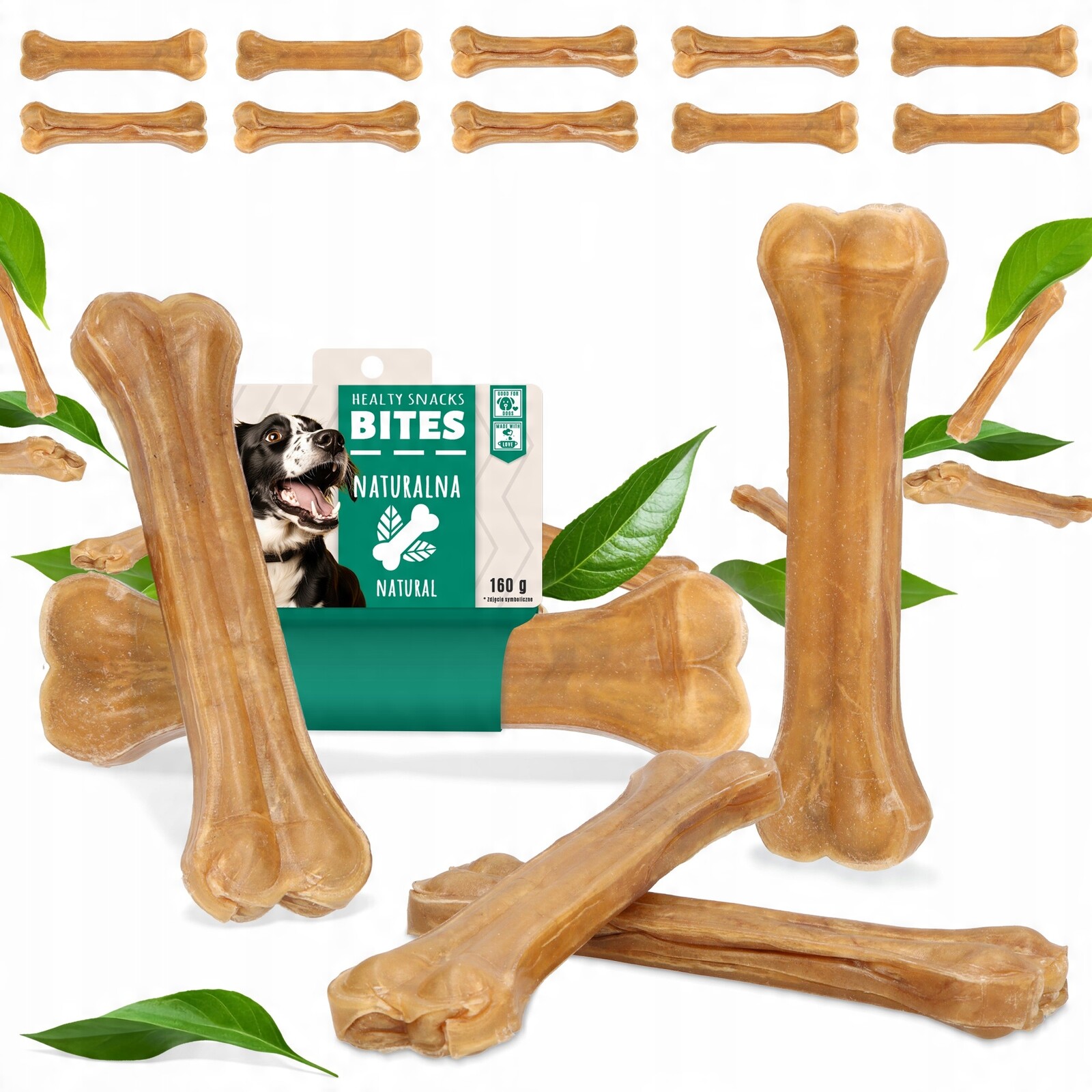 10 x Kost Psa Lisovaná Přírodní 20 cm Kousátko Pochoutky Hovězí Xq