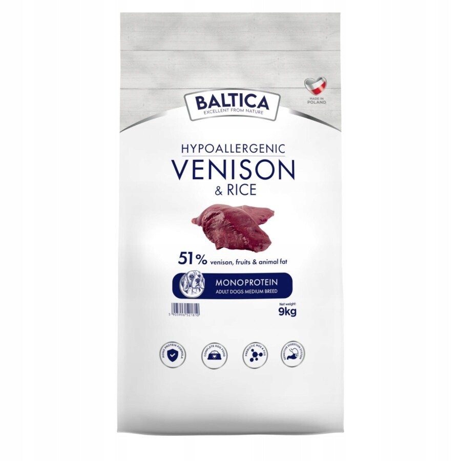 Baltica Adult Venison & Rice Zvěřina S Rýží M 9kg Průměr Plemene