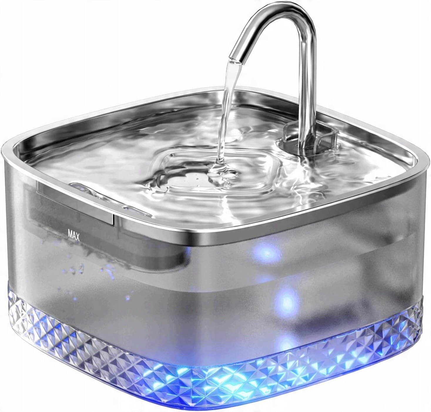 Fontána pro kočky, 75oz/2.2L, supertichá, Led světlo