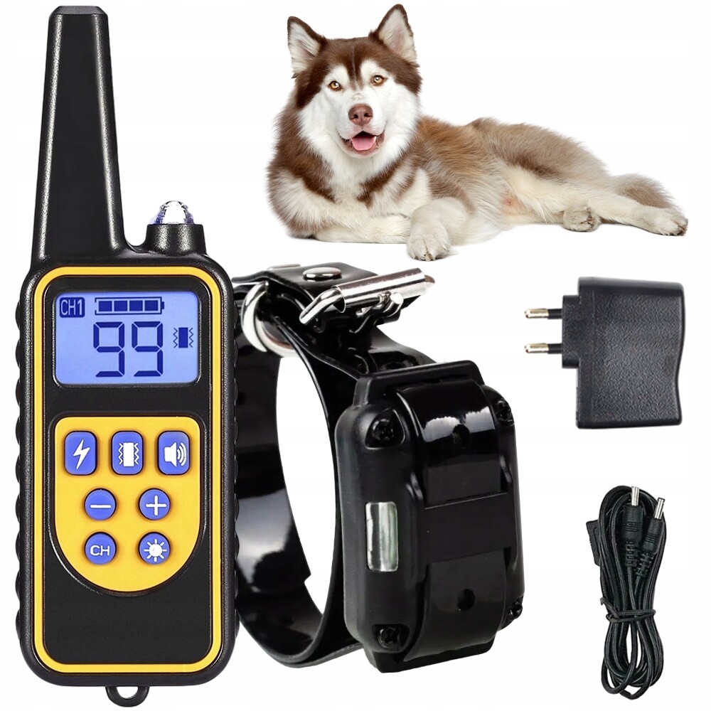 Tréninkový obojek s dálkovým ovládáním 800M Automatická úspora energie Led