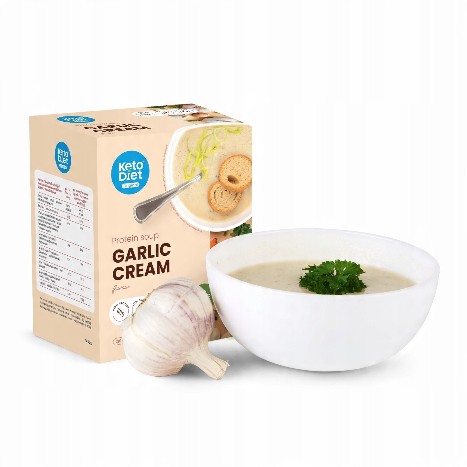Proteinová polévka česneková krémová (7 porcí)