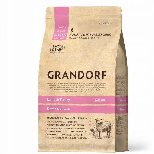 Grandorf Kočka Jehněčí a krůta Kotě 8 kg