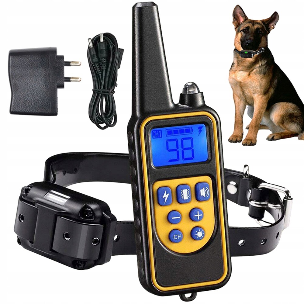 Tréninkový obojek pro psa 800M Dosah Voděodolný 4 režimy Otřes Zvuk