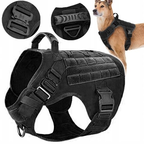 Taktické Popruhy Pro Psa Nastavitelné Guard S Rukojetí, Pevné, velikost L