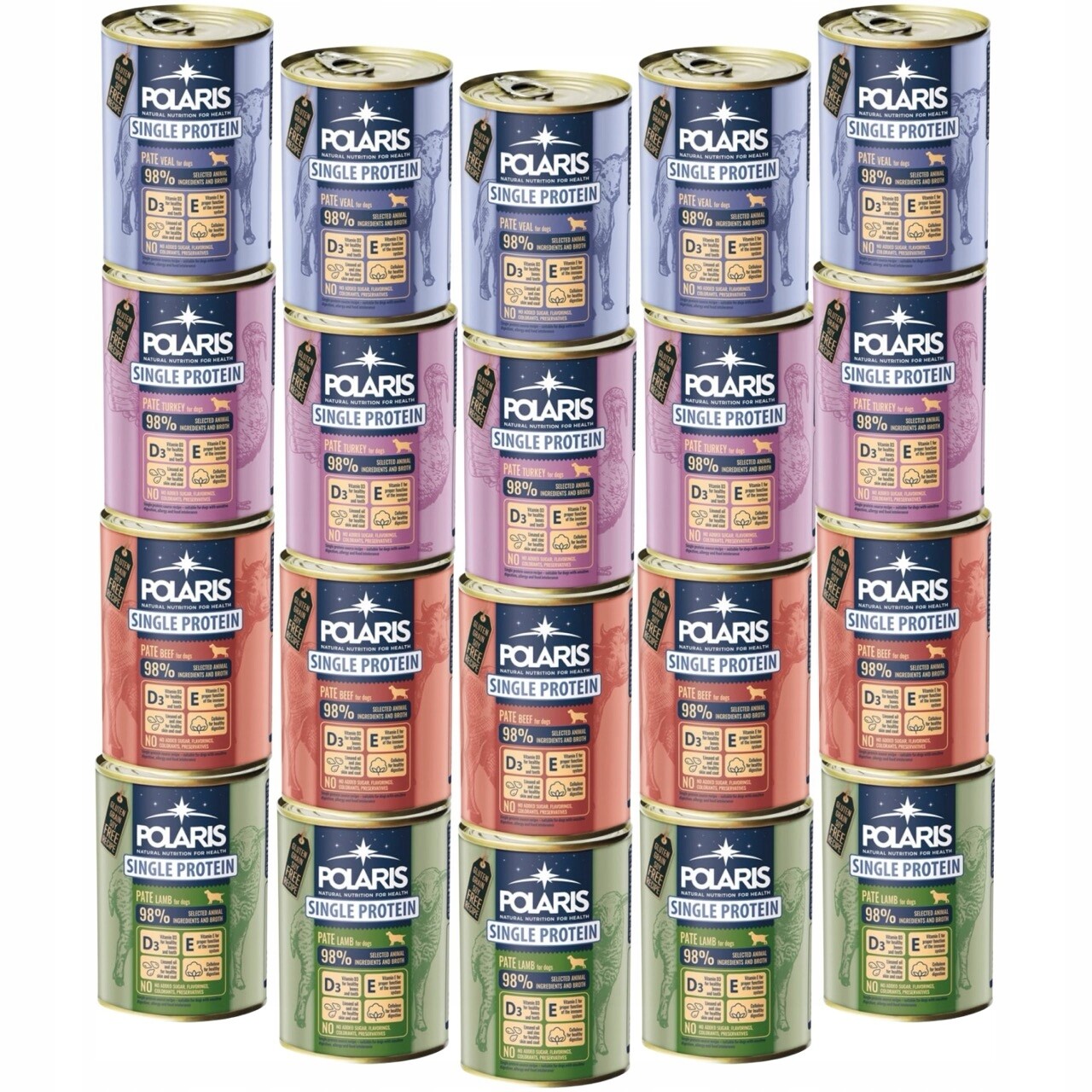 Polaris Vlhké Krmivo Pro Psy 20X400G MIX Hovězí Jehněčí Krůta Telecí