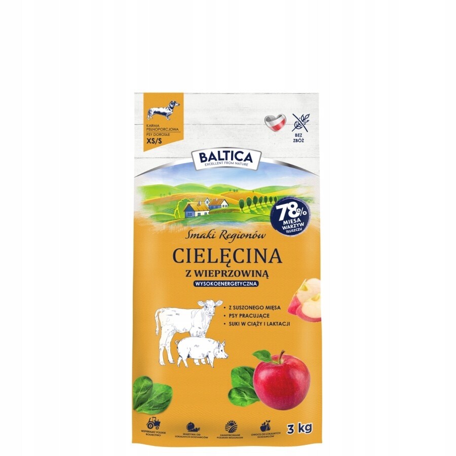 Baltica Chutě regionů Telecí maso s vepřovým masem Xs/s 3 kg