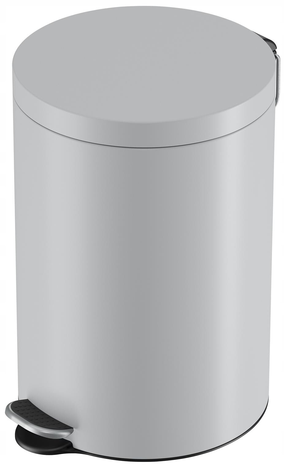 Odpadkový koš Hailo Selekta M, stříbrný, 20 l s pedálem a klapkou
