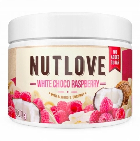 Allnutrition Nutlove White Choco Raspberry 500g Krém Bílá Čokoláda-malina