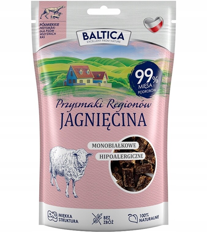 Baltica monoproteinová Jehněčí 80 g Hypoalergenní tréninkové pamlsky pro psy