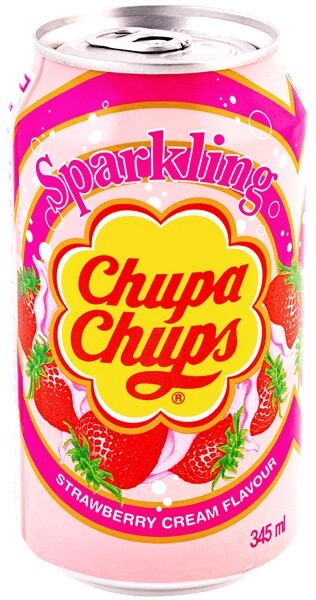 Chupa Chups sparkling strawberry cream 345ml x 12ks