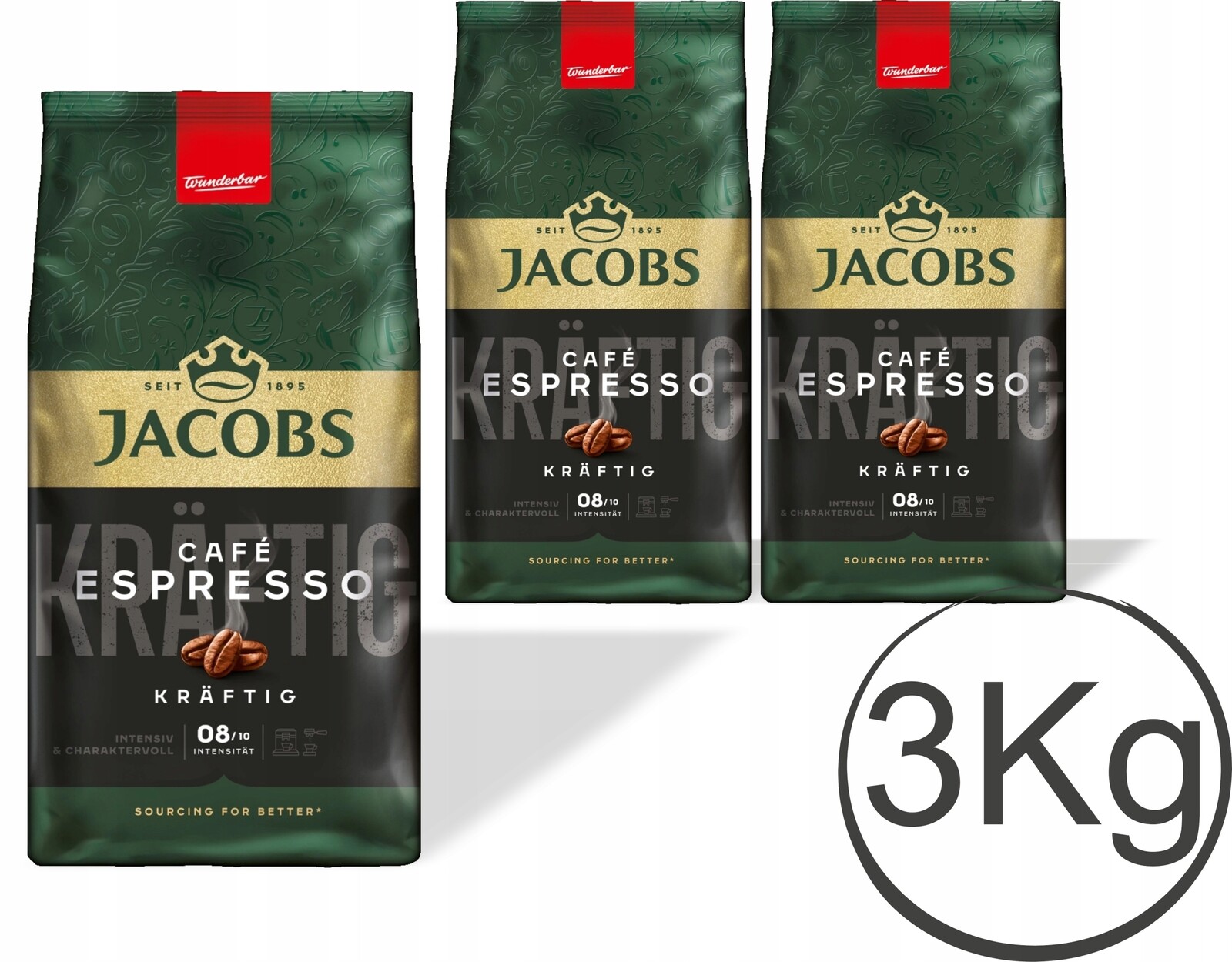 Káva zrnková Jacobs Espresso 3 x 1 Kg
