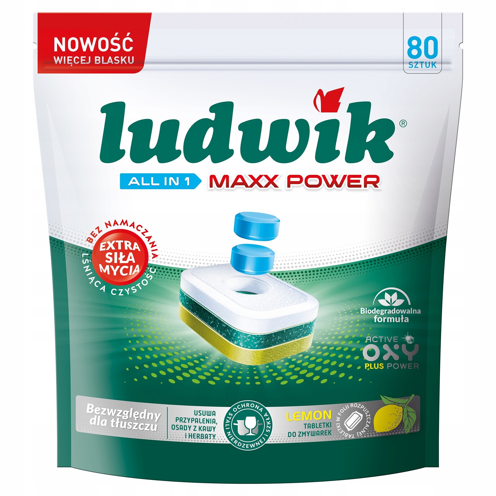 Tablety do myčky Ludwik All in 1 Maxx Power Mint 80 ks Máta