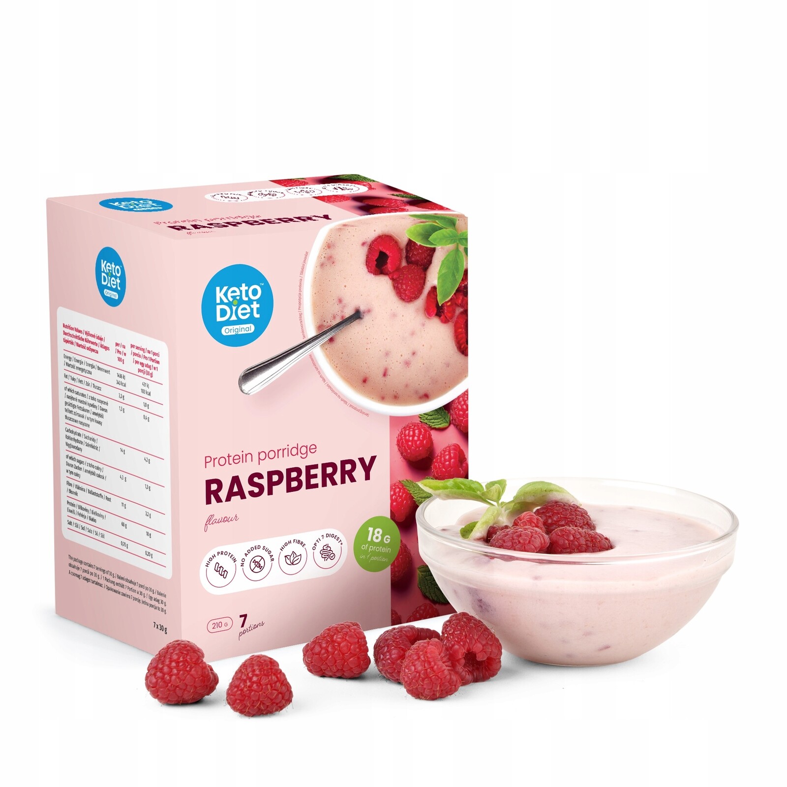 Proteinová kaše příchuť malina (7 porcí)