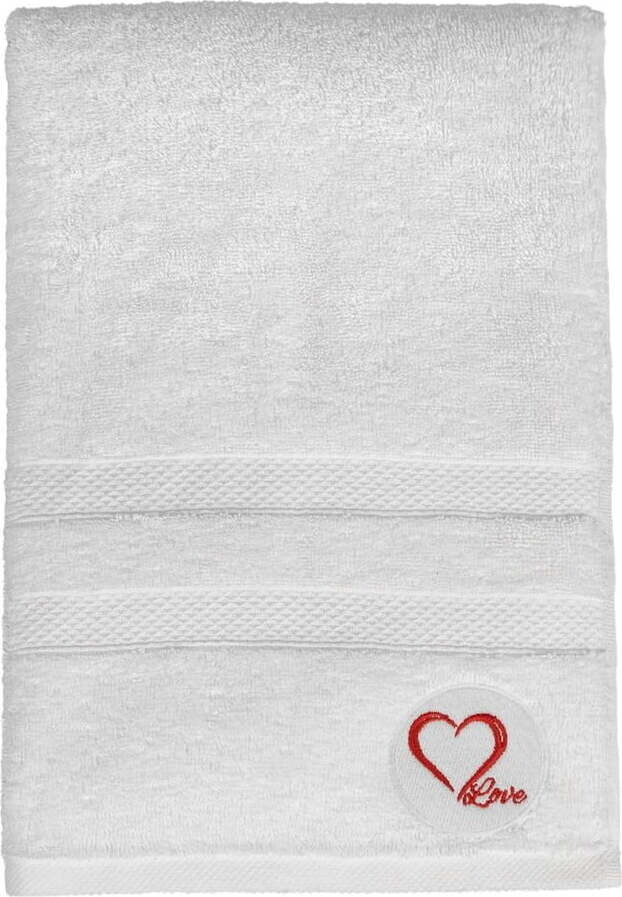 Bílá froté bavlněná osuška 70x140 cm Love – Foutastic