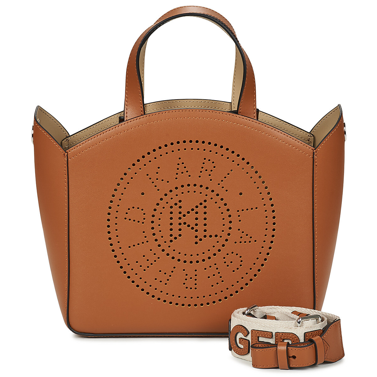 Karl Lagerfeld  K/CIRCLE SM TOTE PERFORATED  Hnědá