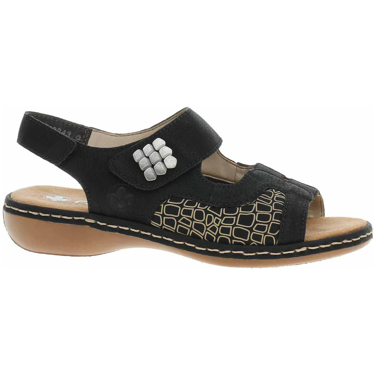 Rieker  Dámské sandály  65989-01 schwarz  Černá