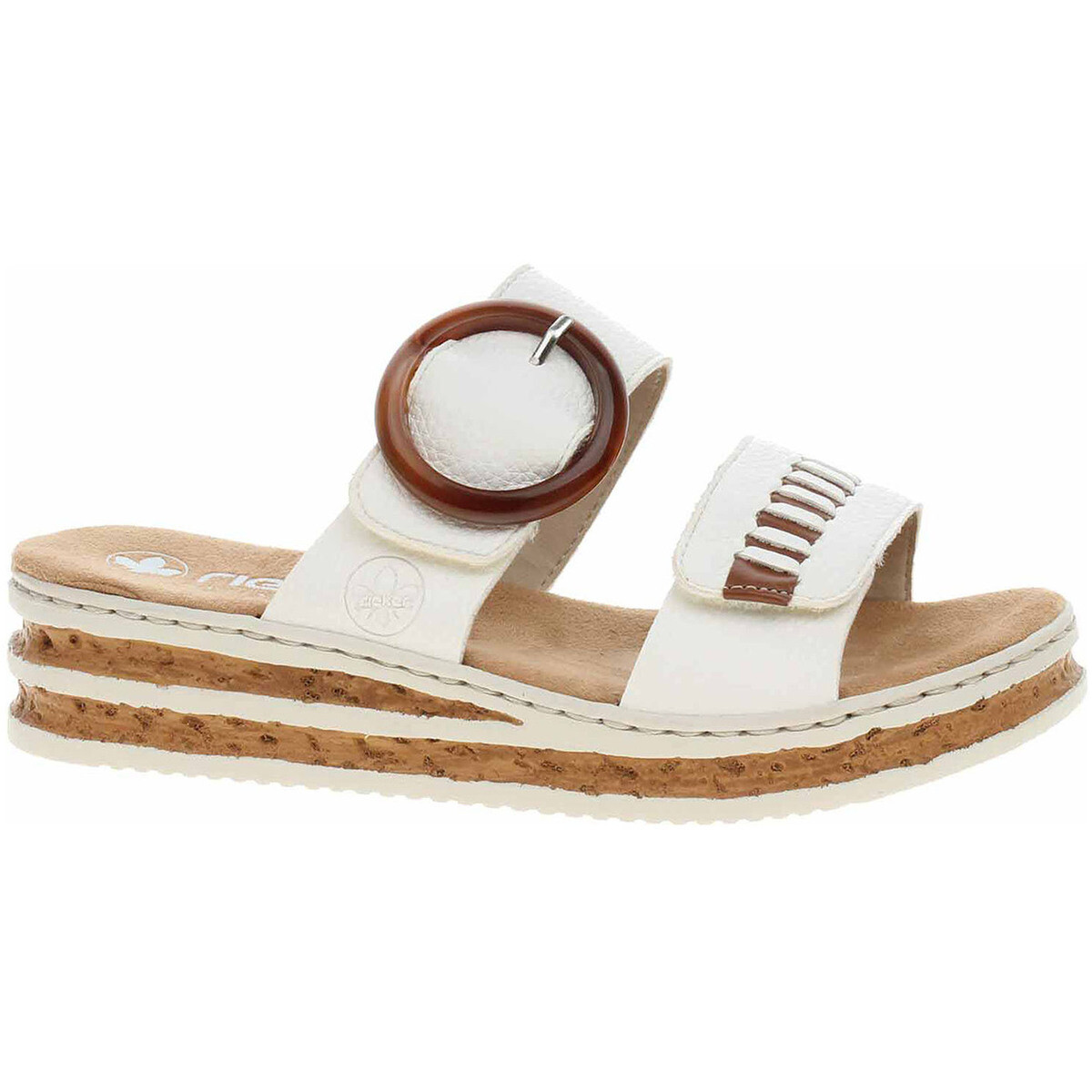 Rieker  Dámské pantofle  62993-80 weiss  Bílá