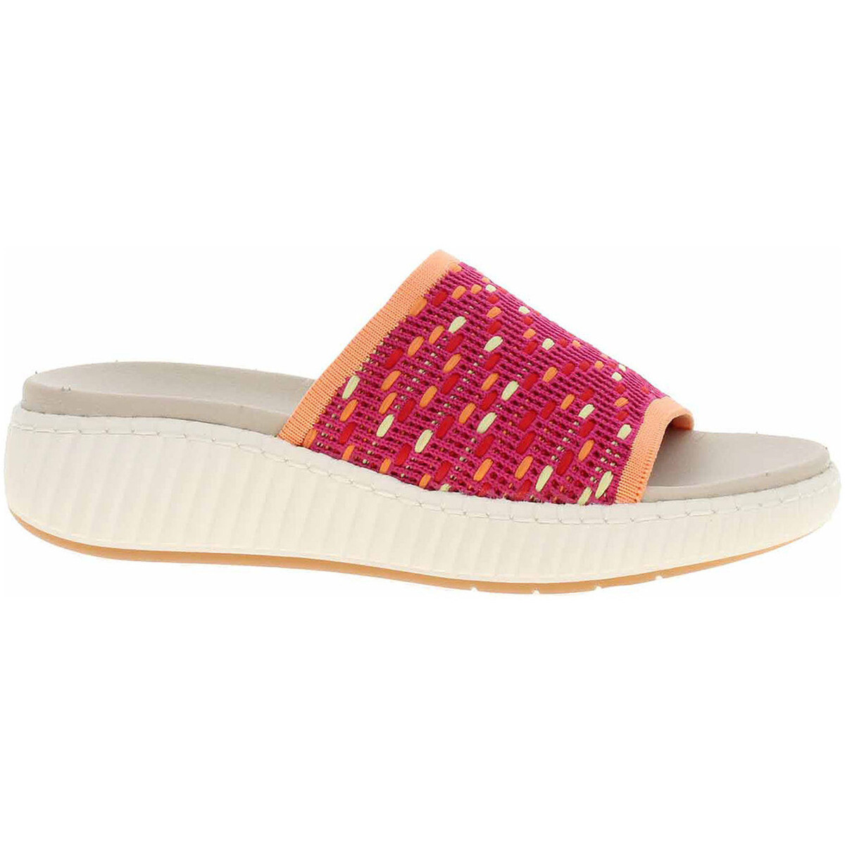 Jana  Dámské pantofle  8-27260-44 fuchsia comb  Růžová