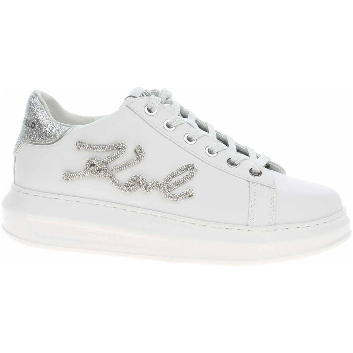 Karl Lagerfeld  Dámská obuv  KL62511G 01S white lthr w-silver  Bílá