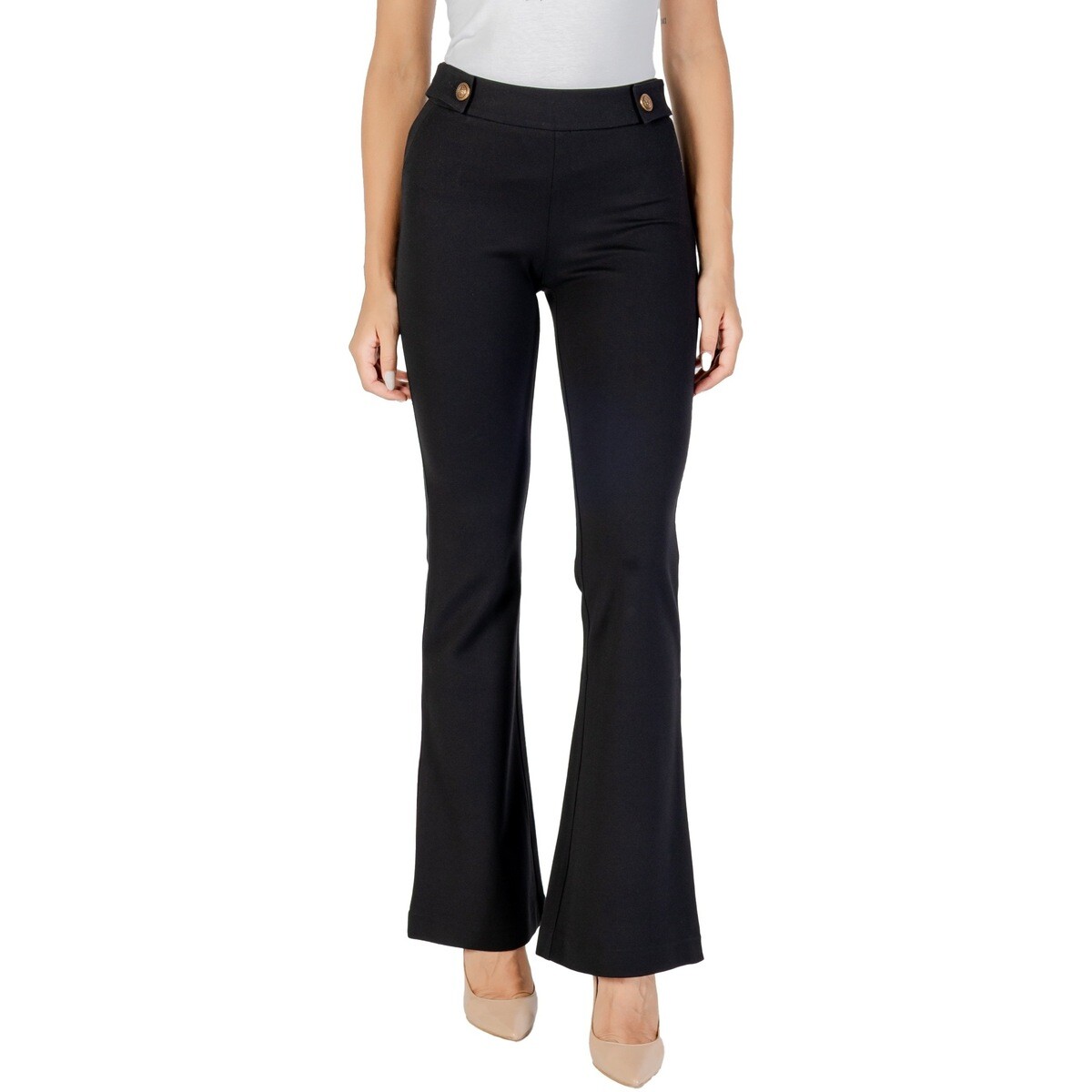 Guess  MAELICE BUTTONS FLARE PANT W5YB0I KCMU2  Černá