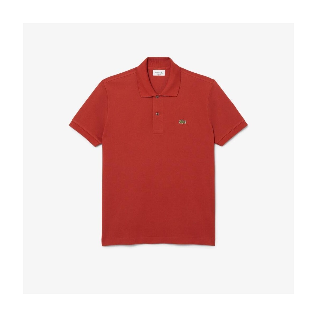 Lacoste  L1212 SHORT SLEEVED RIBBED COLLAR S  Červená