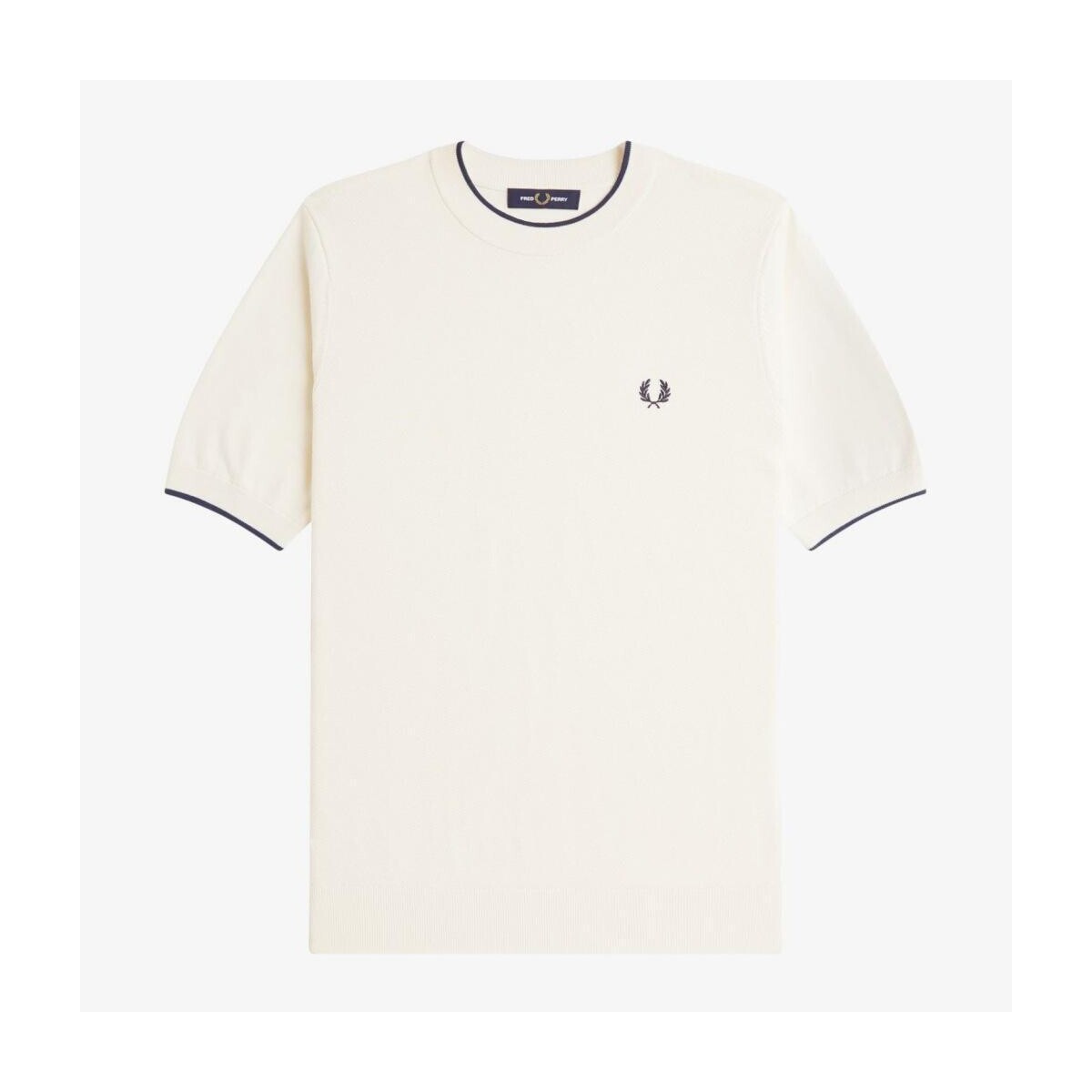 Fred Perry  TEXTURE FRONT KNITTED T-SHI  Béžová
