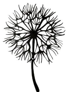 Kovová nástěnná dekorace 29 cm - Pampeliška