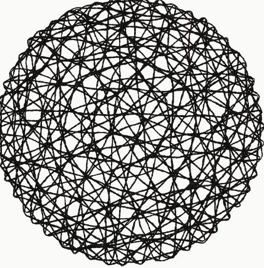 Rustikální kulaté prostírání 38 cm – Černé
