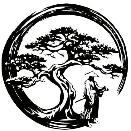 Kovová nástěnná dekorace 30 cm - Samuraj