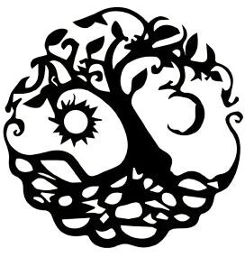 Kovová nástěnná dekorace 29 cm - Mystický strom