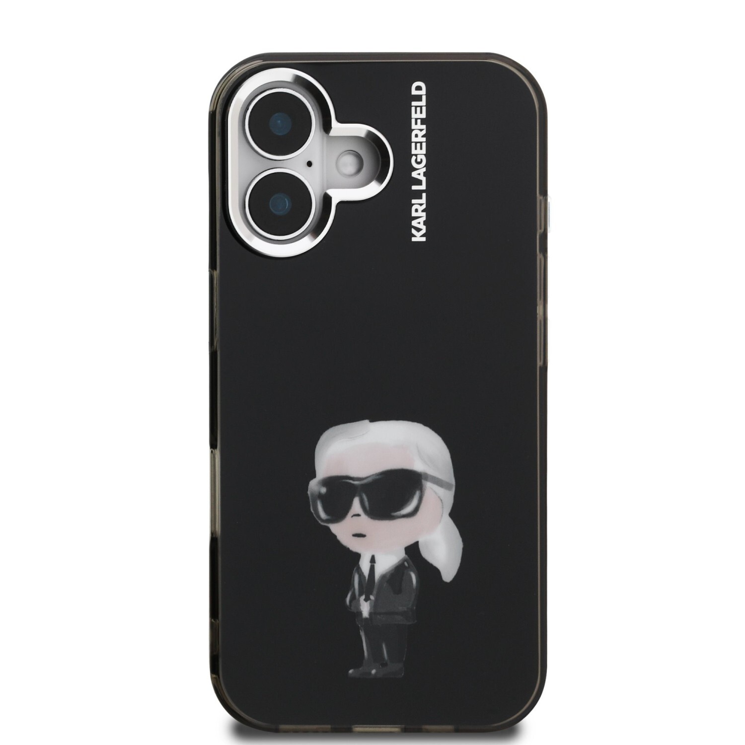 Zadní kryt Karl Lagerfeld IML Aquarelle Karl pro Apple iPhone 16, černá